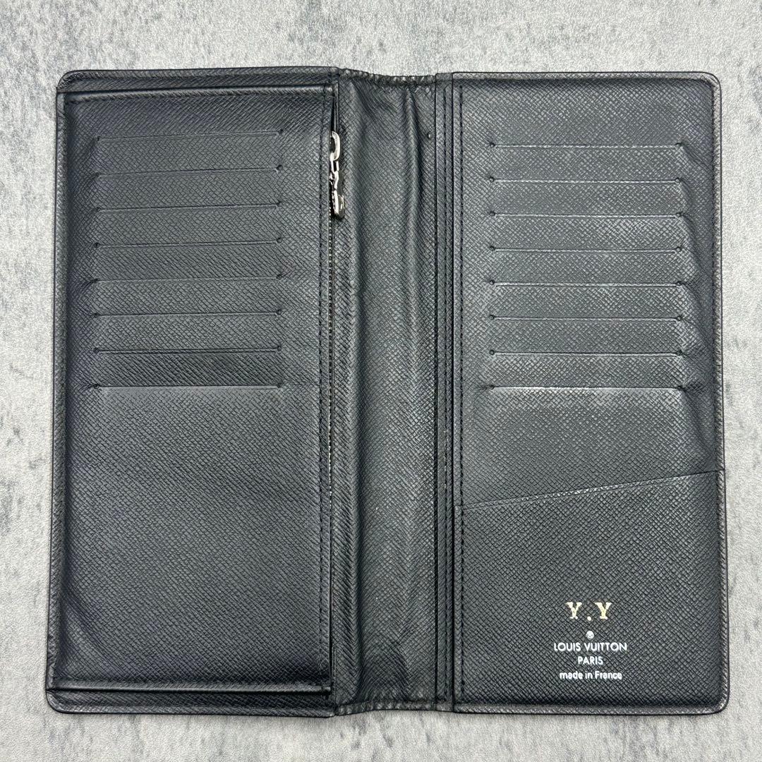 美品 ルイヴィトン ポルトフォイユ ブラザ タイガ 二つ折り財布 黒 メンズ