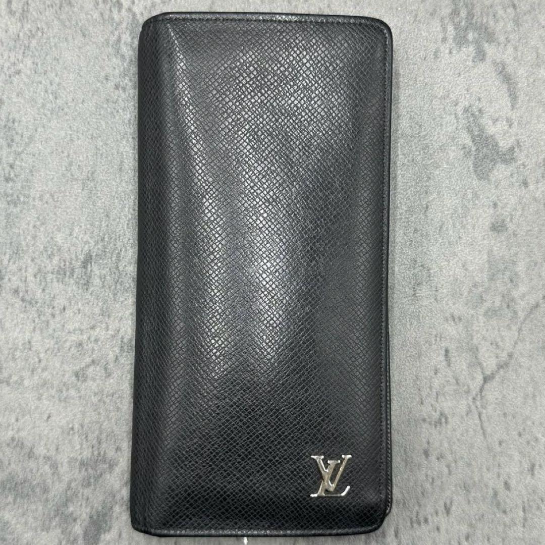 美品 ルイヴィトン ポルトフォイユ ブラザ タイガ 二つ折り財布 黒 メンズ