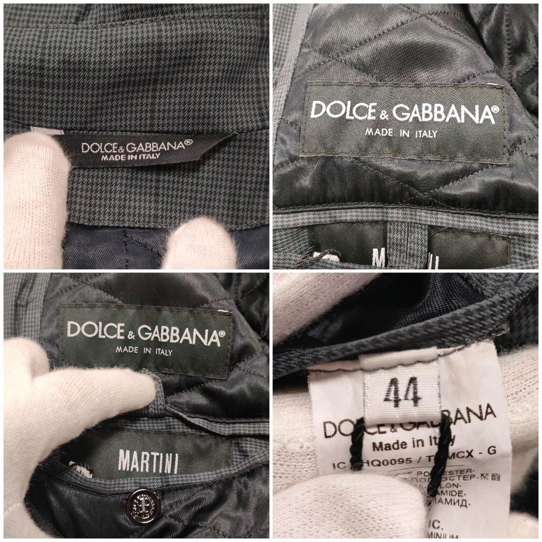 DOLCE&GABBANA　千鳥格子柄トレンチコート　ベルテッド　グレー　44