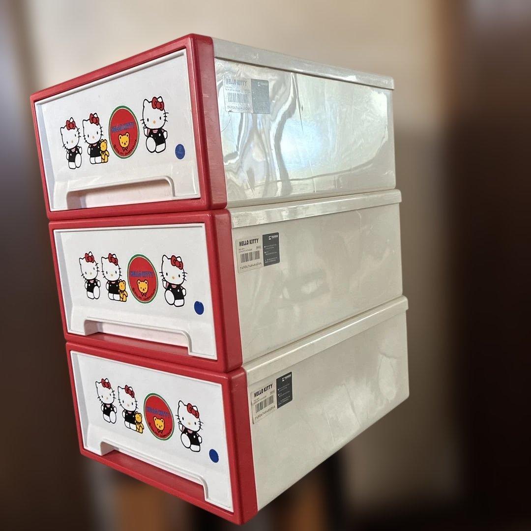 HELLO KITTY キティ収納ケース3個1991年製　平成レトロ