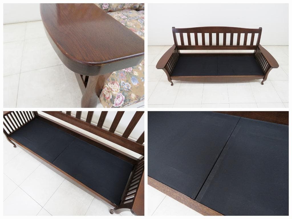 コロニアル 3人掛けソファ ウッドフレーム ベンチ検葉山ガーデン三越カリモク