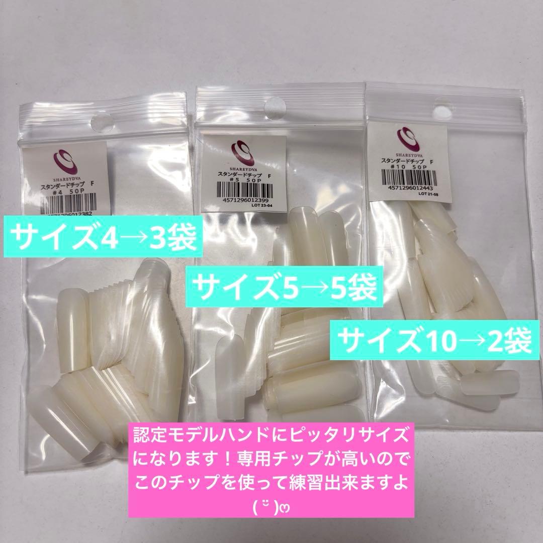 認定モデルハンド シャレドワ ネイル検定 1級 チップ