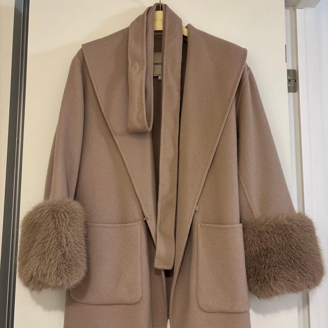 【apuweiser-riche】袖ファーショートリバーコート