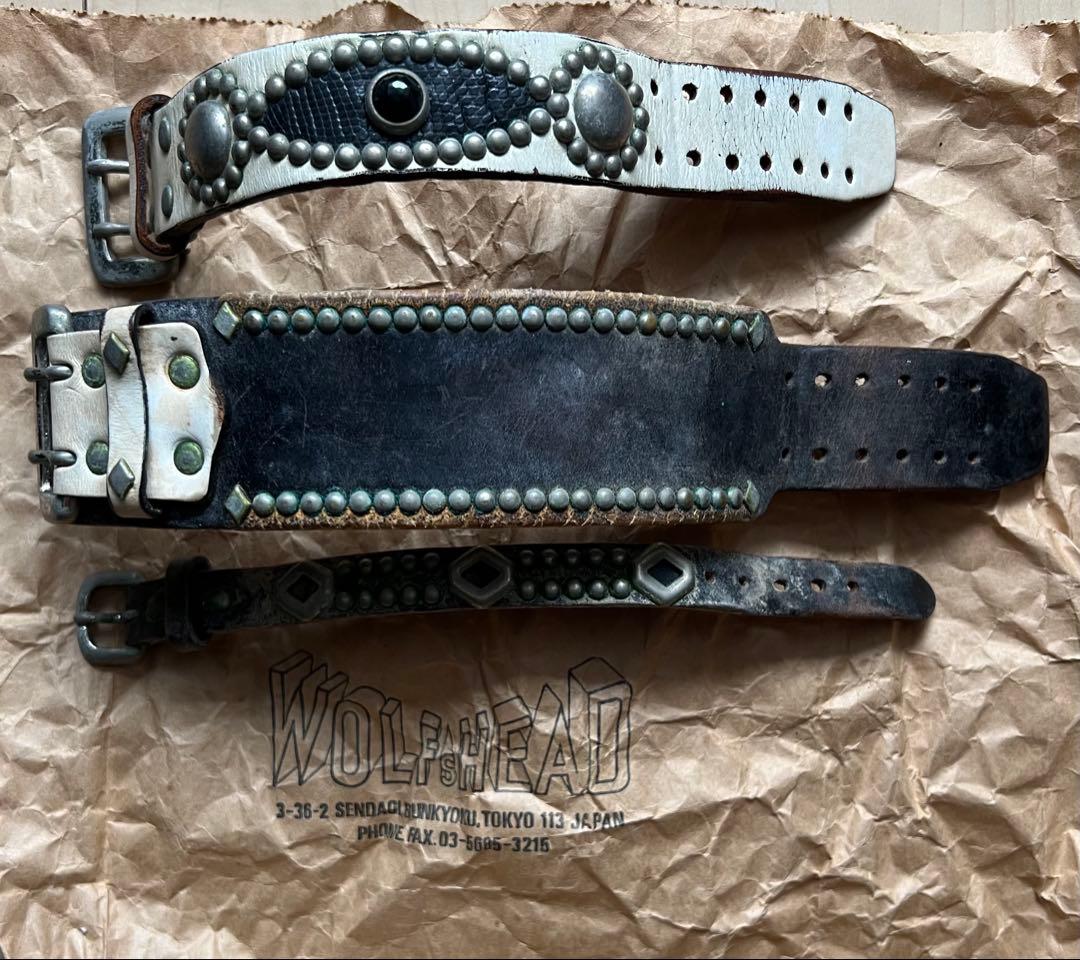 レア廃盤2点のみセット定価半額以下　WOLF'S HEAD レザー ブレス