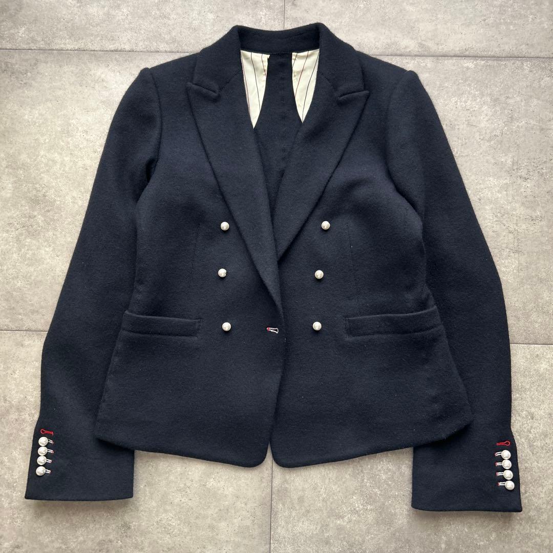 sov. パール　ダブルブレス　ジャケット　ネイビー