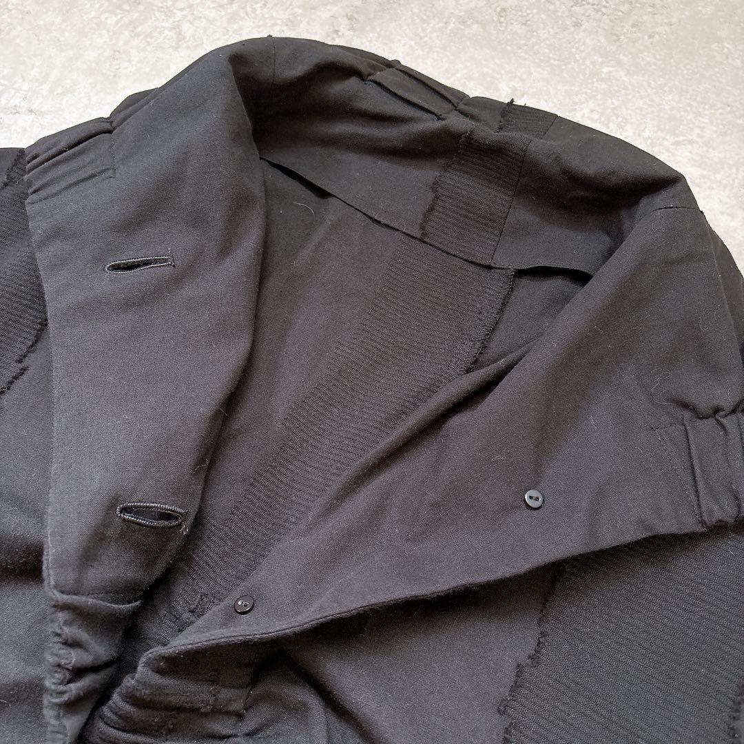 美品✨慈雨ジウ　薄手アシンメトリーコート　羽織り　シャツ　黒　ブラック　L