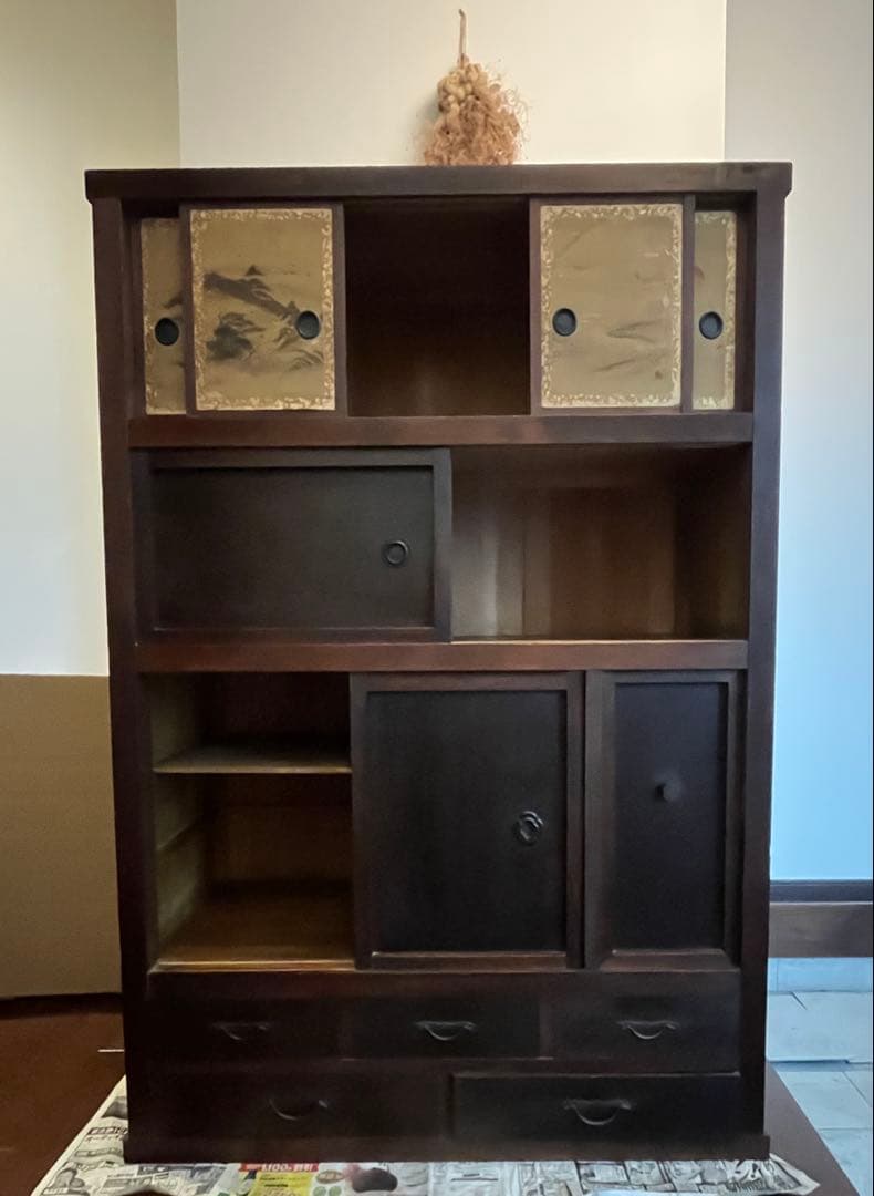 和箪笥 明治 アンティーク タンス 収納 本棚 インテリア