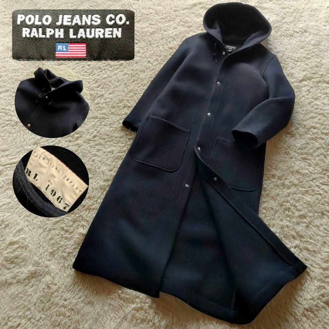RALPH LAUREN スーパーロングコート ウールロングコート フーディ