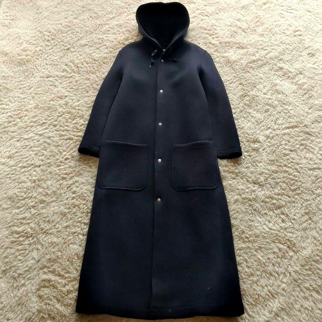 RALPH LAUREN スーパーロングコート ウールロングコート フーディ