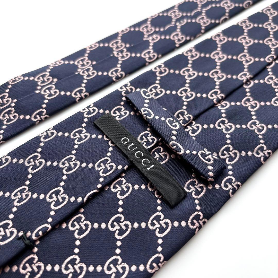 ※けんちゃんパパ様꧁極美品꧂ グッチ ネクタイ GG柄 インターロッキング