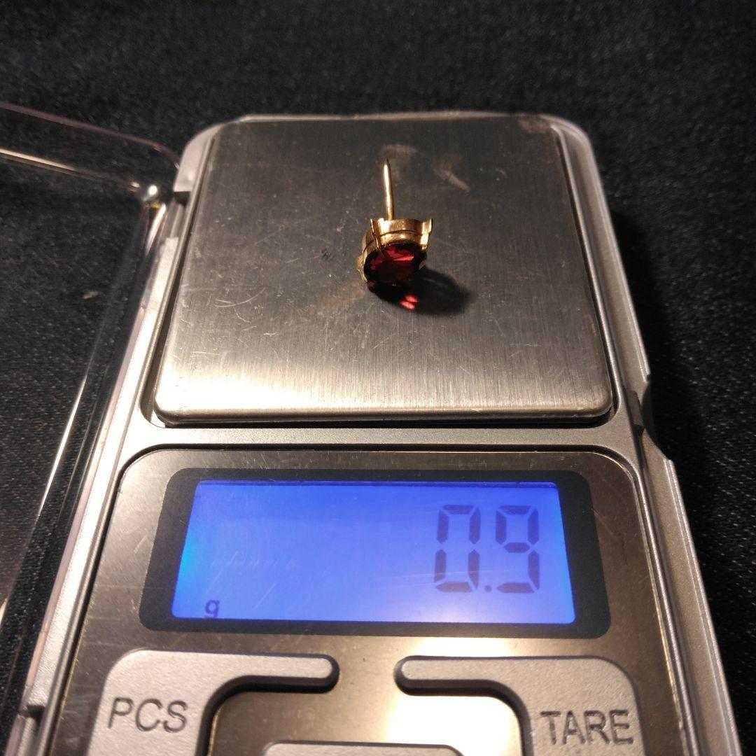 K18 赤色オーバルカット宝石 ゴールド台座付き 中古品　ビンテージ　タイピン