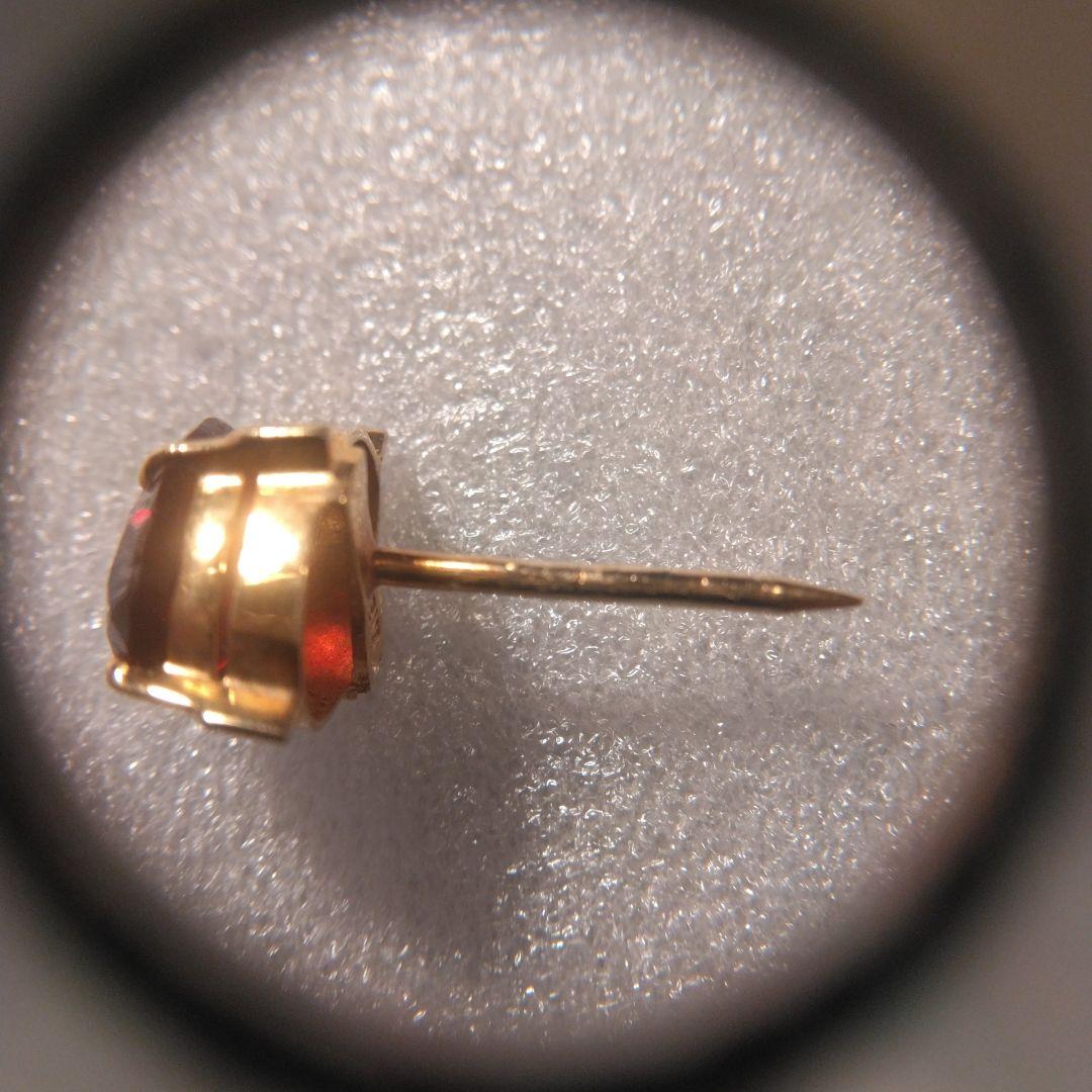 K18 赤色オーバルカット宝石 ゴールド台座付き 中古品　ビンテージ　タイピン
