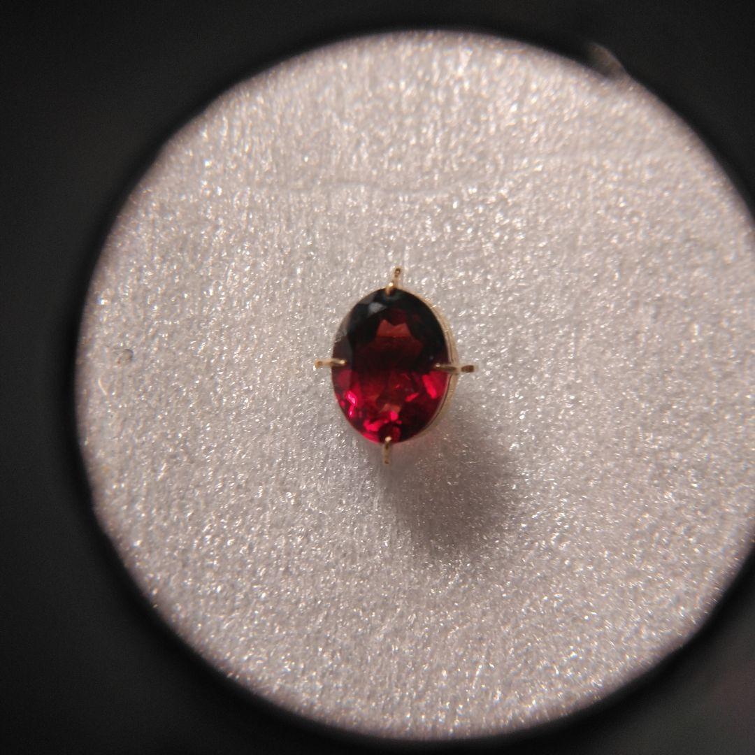 K18 赤色オーバルカット宝石 ゴールド台座付き 中古品　ビンテージ　タイピン