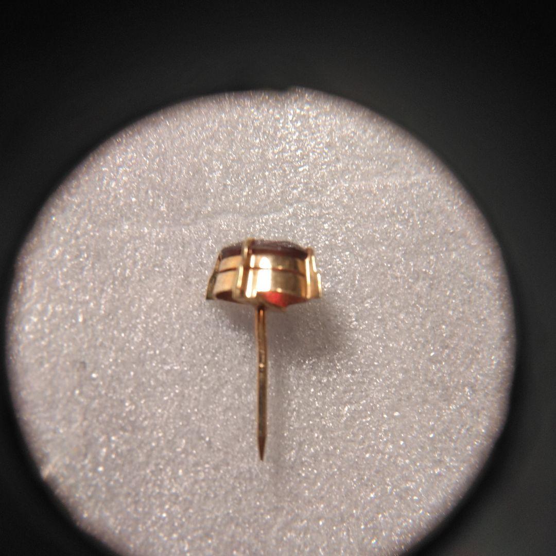 K18 赤色オーバルカット宝石 ゴールド台座付き 中古品　ビンテージ　タイピン