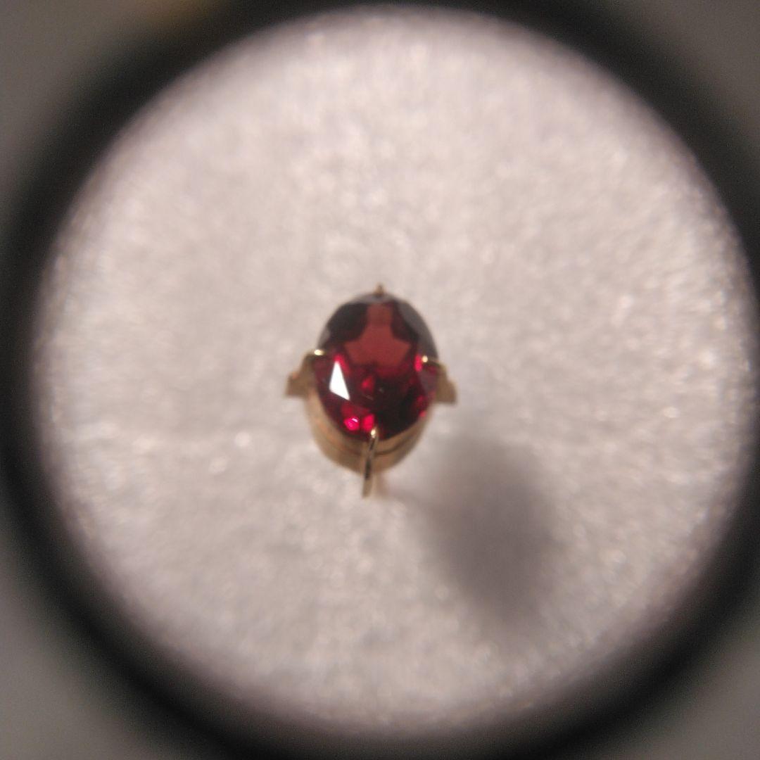 K18 赤色オーバルカット宝石 ゴールド台座付き 中古品　ビンテージ　タイピン