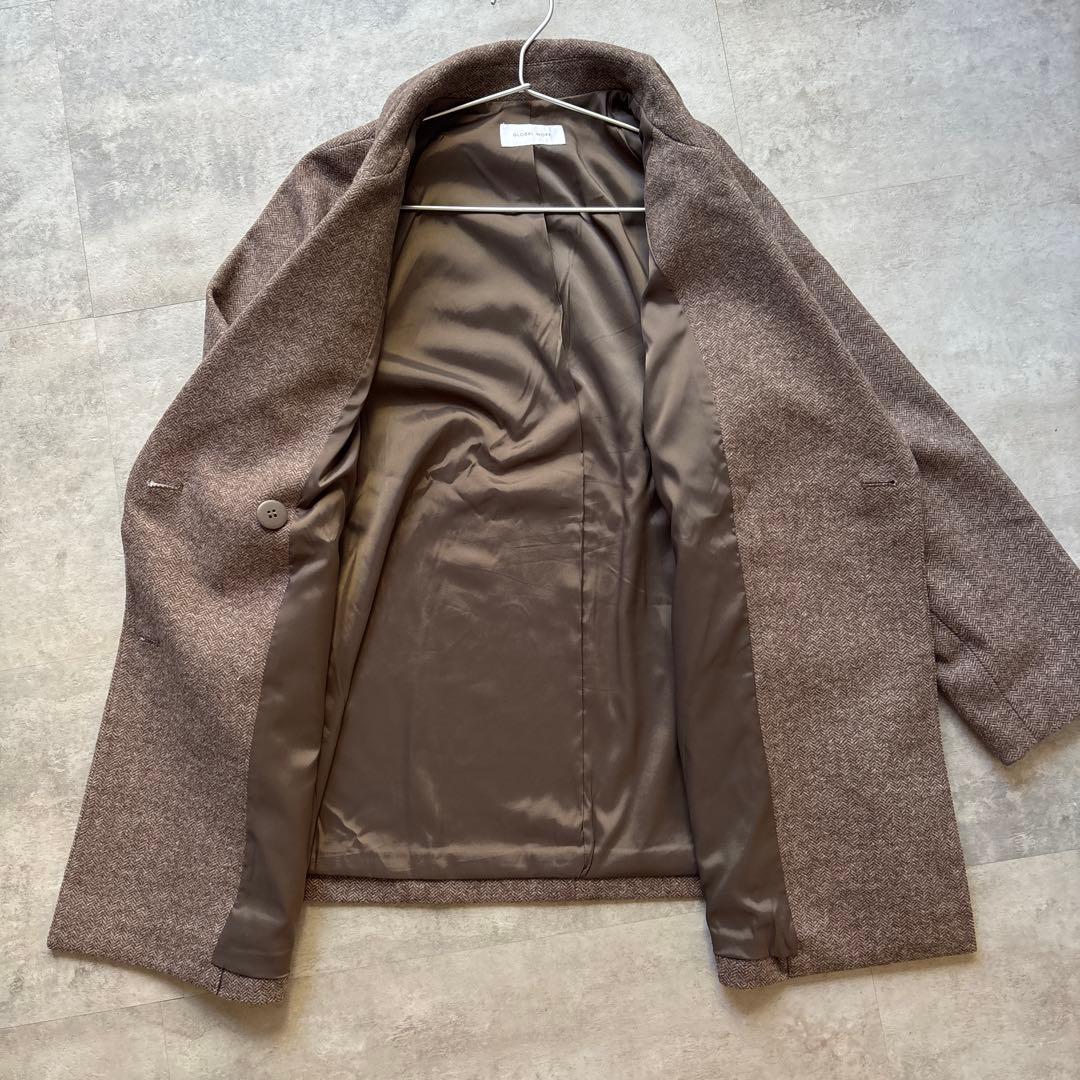 極美品！GLOBALWORK グローバルワーク 軽やかストレッチ衿2wayコート