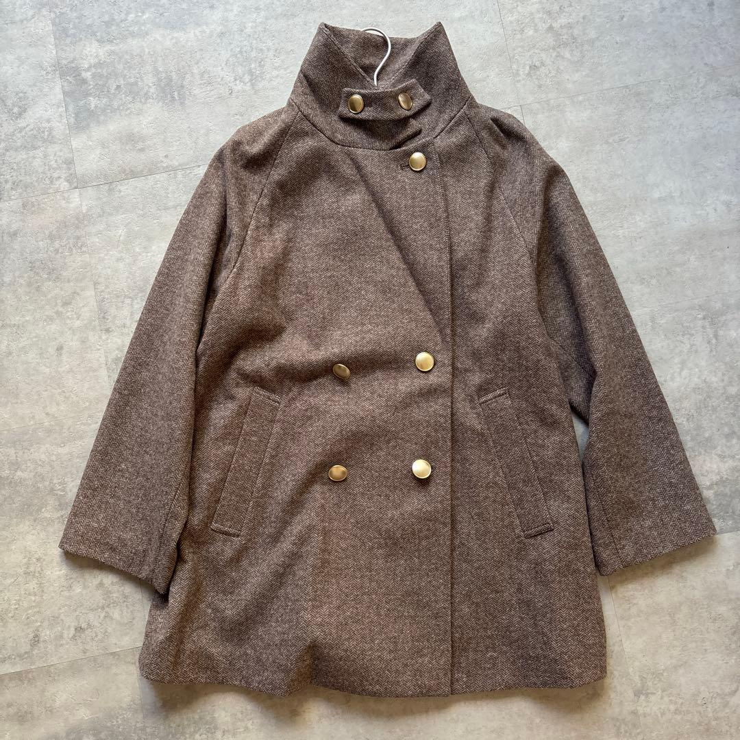 極美品！GLOBALWORK グローバルワーク 軽やかストレッチ衿2wayコート