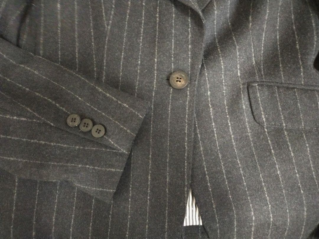 新品未使用 アクアスキュータム スーツ UK8 7号 フラノストライプ