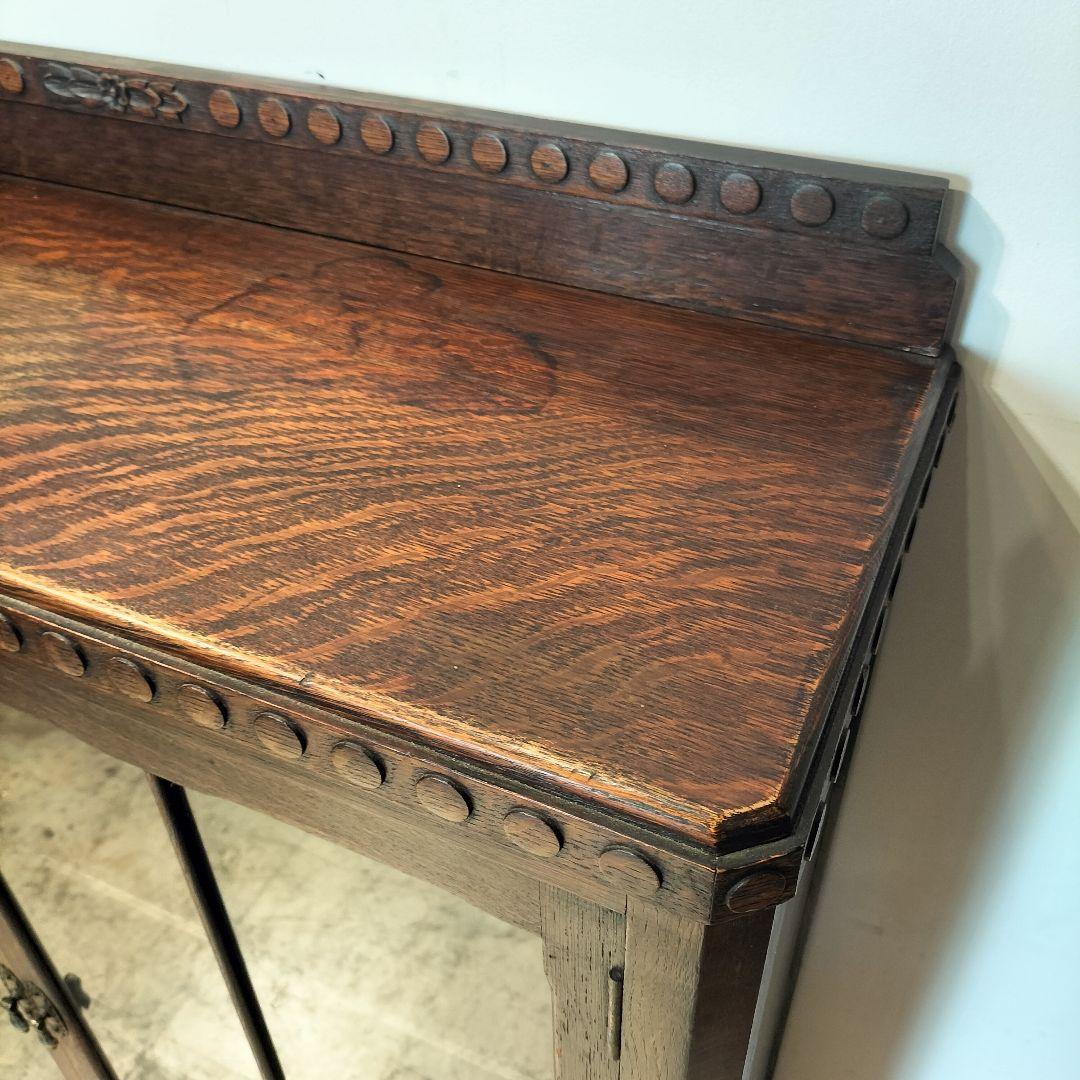 ドバライ送料込M♦希少　英国　アンティーク　ガラスキャビネット