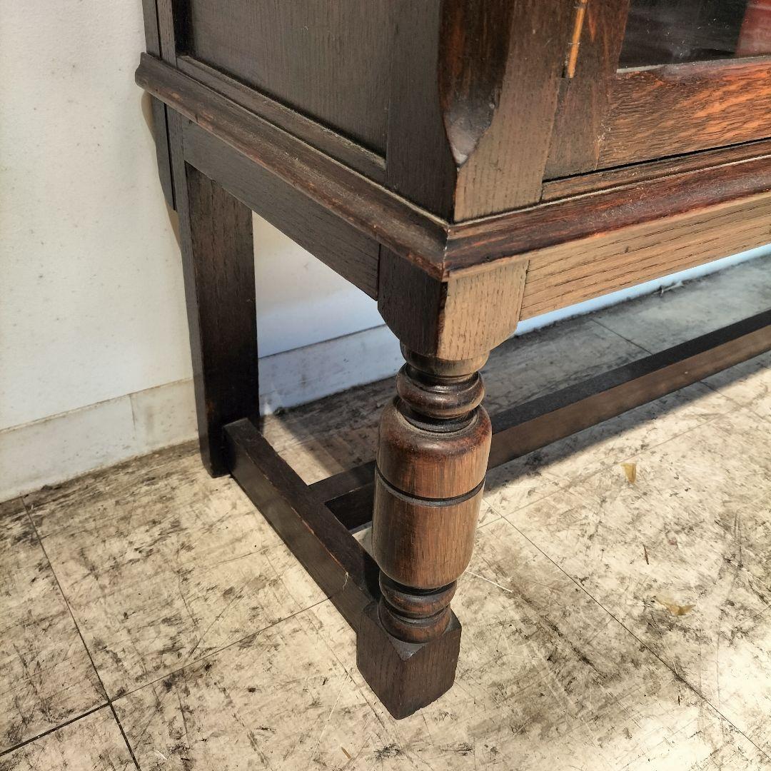 ドバライ送料込M♦希少　英国　アンティーク　ガラスキャビネット