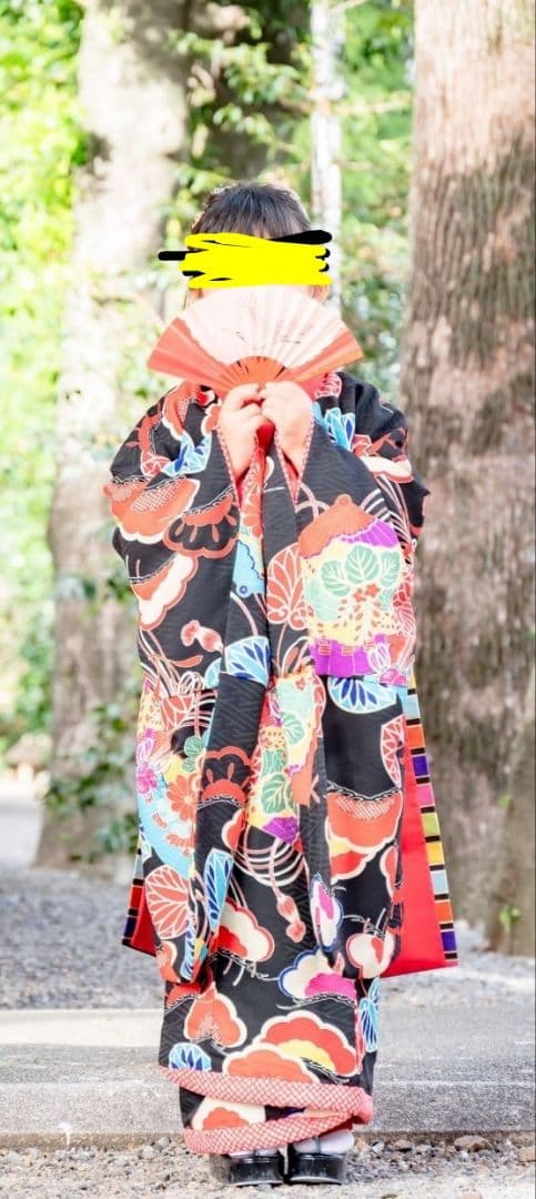 七五三　7歳　女の子　着物　ジャパンスタイル　舞妓さん風