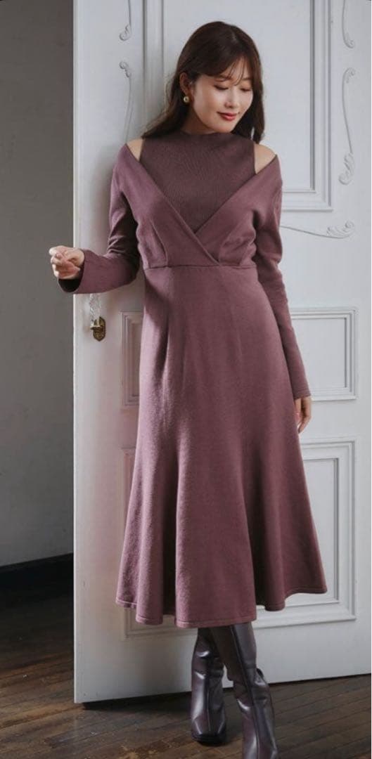 Her lip to♡Coeur Layered Knit Dress