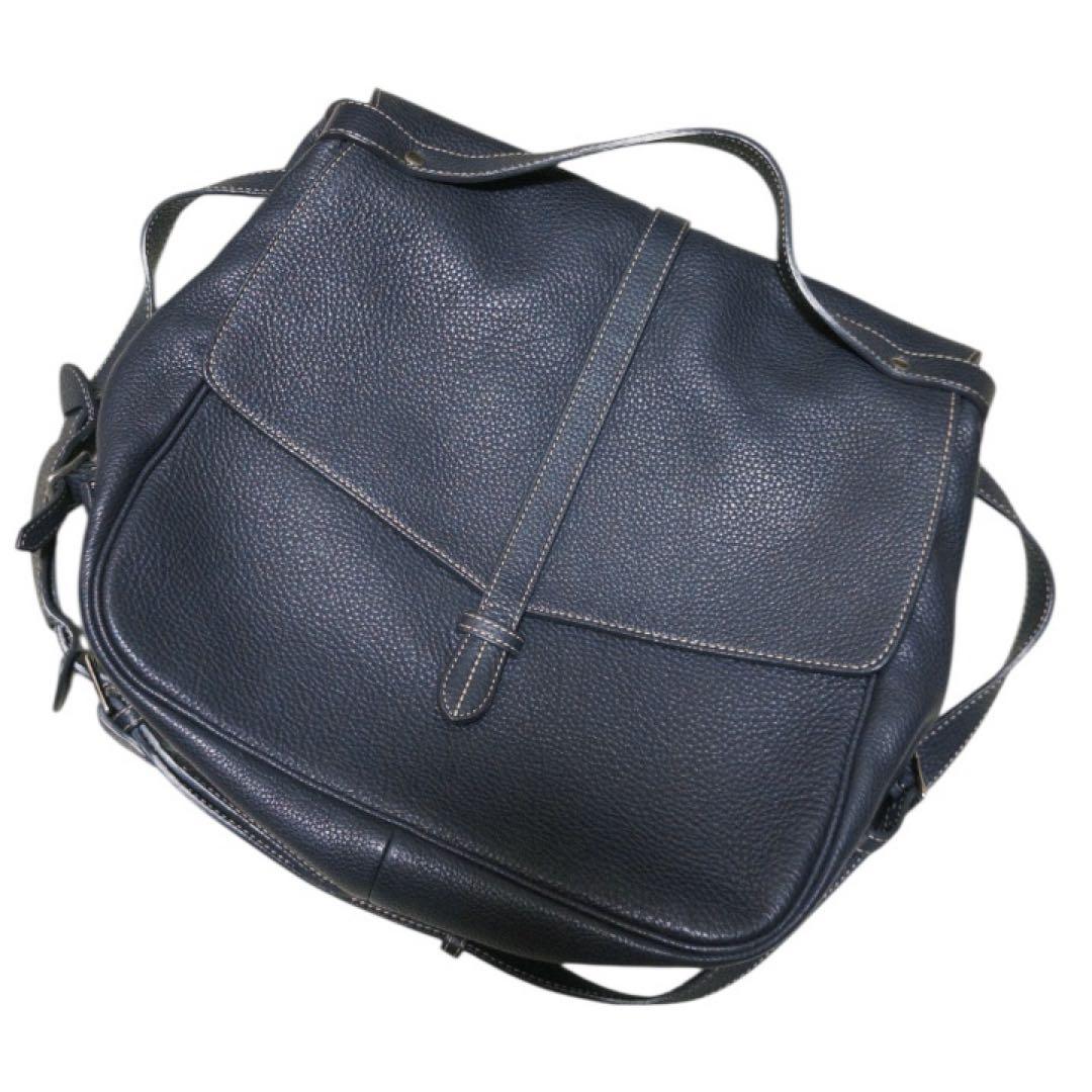 美品 ACATE アカーテ WILY ウィリー 2WAY バッグ 紺 A4収納可