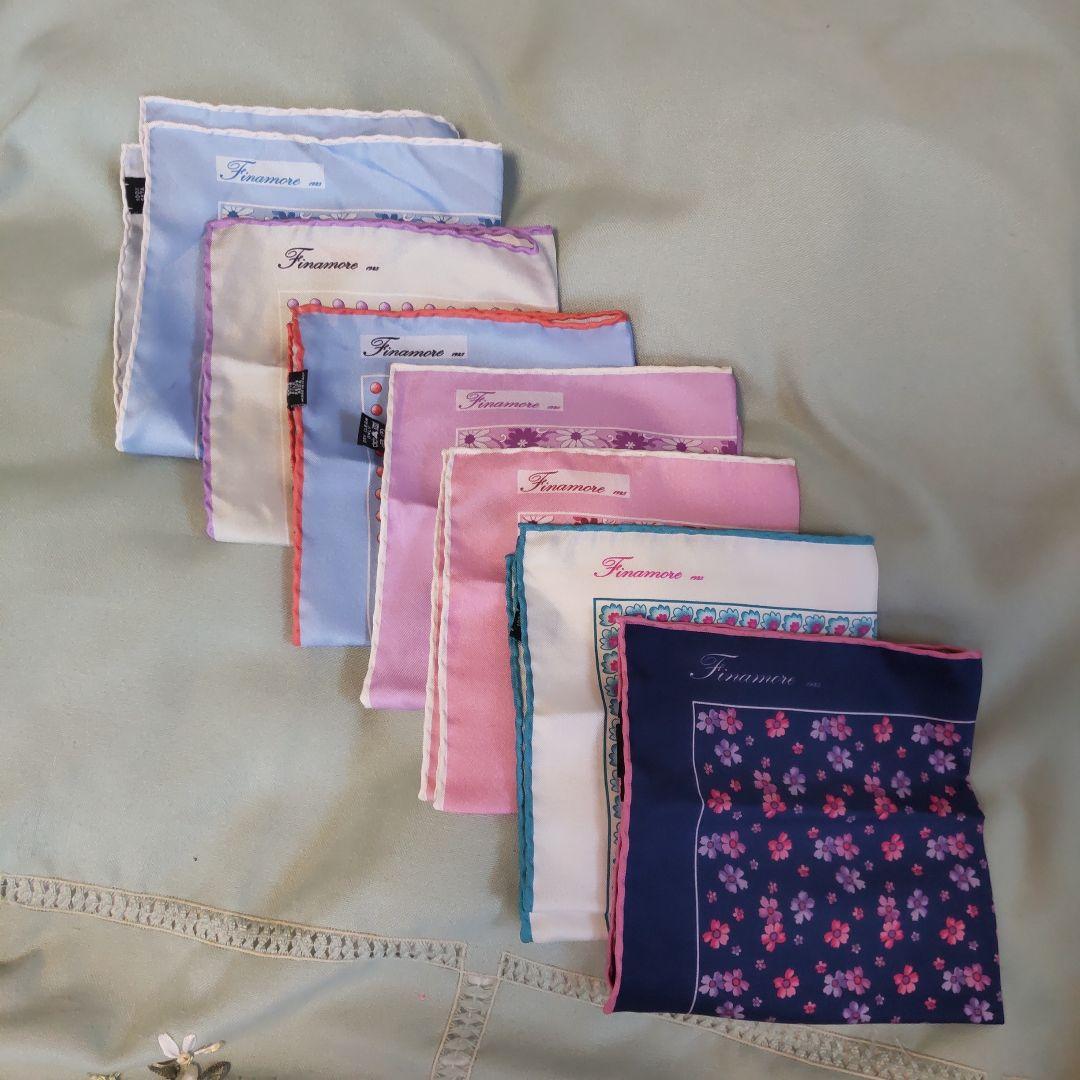 フィナモレ　シルク　ポケットチーフ　7枚セット