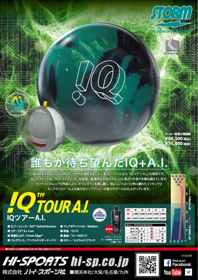 送料込み【新品】IQツアーA.I.　ストーム　15ポンド3オンス　26