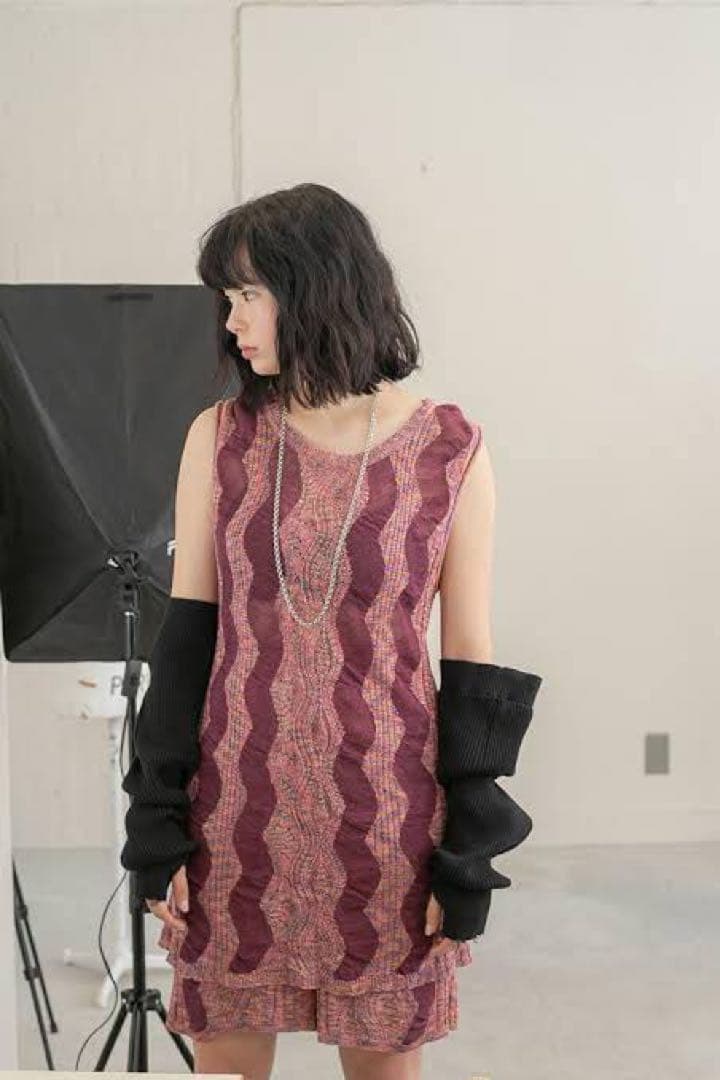 PERVERZE Openwork Knit Pants ニットパンツ　グレー