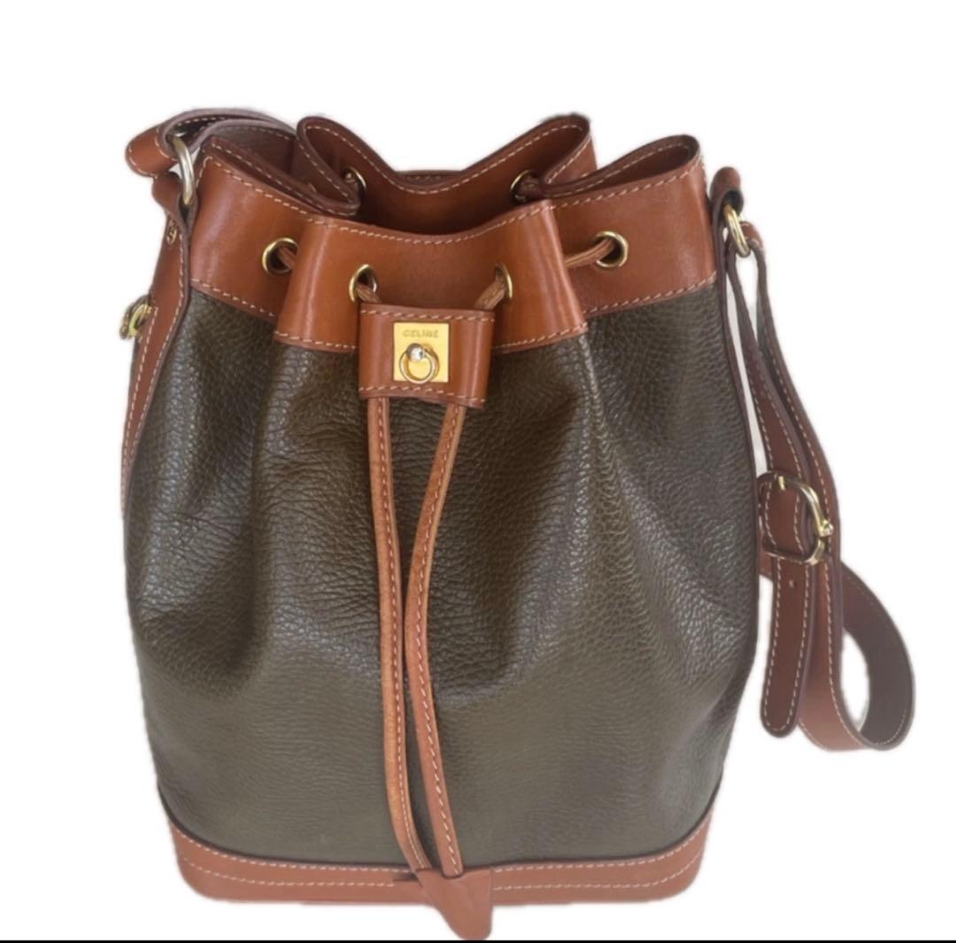 セリーヌ　ヴィンテージ 巾着 ショルダーバッグ ガンチーニ