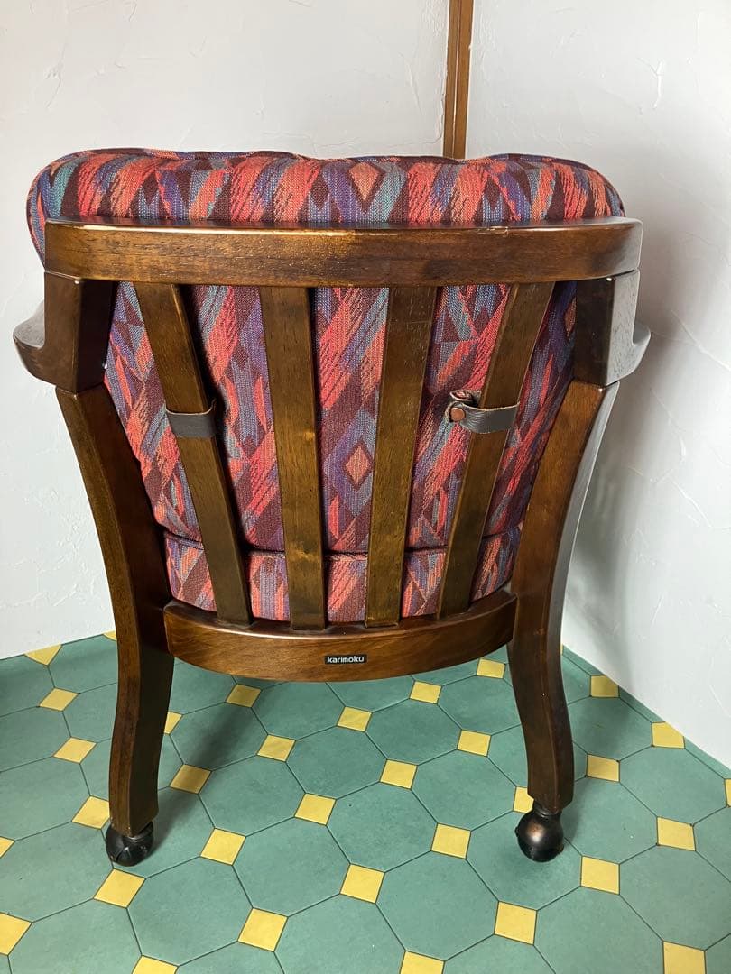 カリモク　ダイニングチェア　コロニアルチェア　ヴィンテージ レトロ　椅子　①