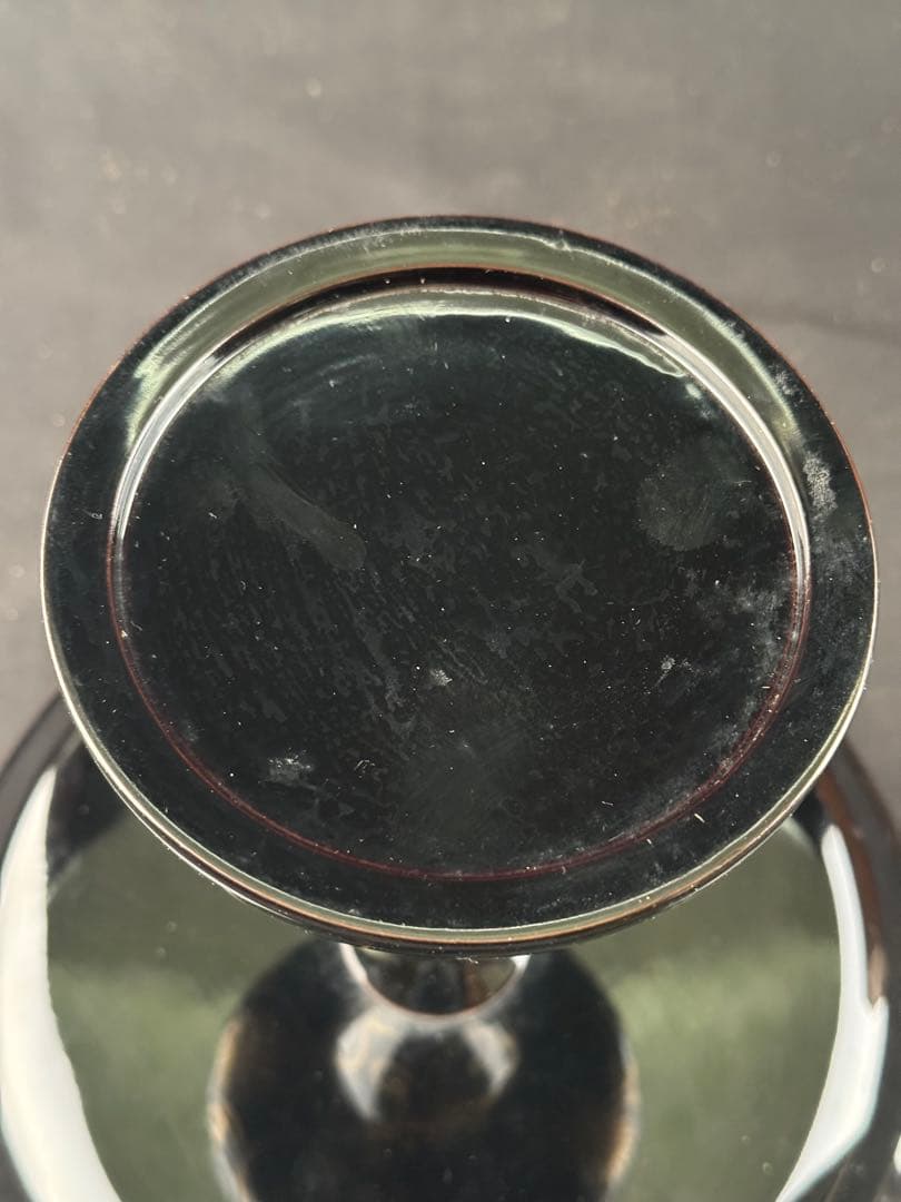 木製　時代　漆器　黒塗　高杯型　菓子器　梨地 松蒔絵　高月　共箱