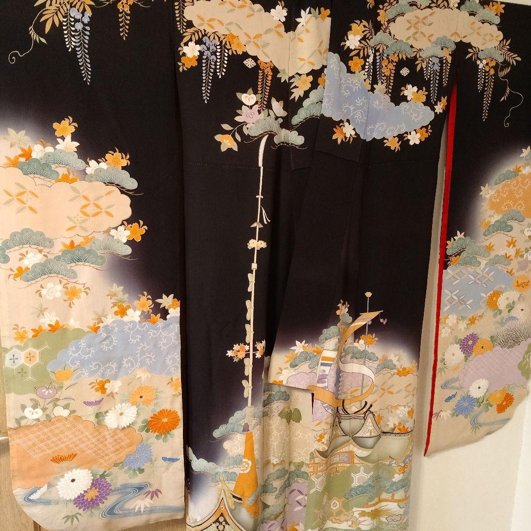 アンティーク　五つ紋　花嫁衣装　振り袖　引き振り袖　正絹　保管品