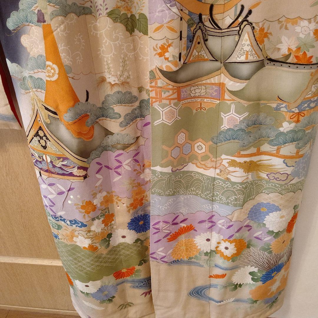 アンティーク　五つ紋　花嫁衣装　振り袖　引き振り袖　正絹　保管品