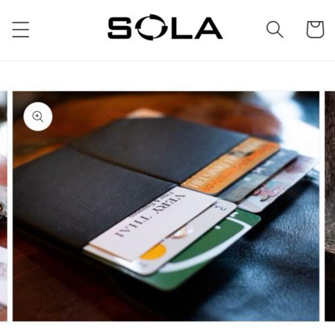 【新品未使用】日本製 SOLA Tenuis3 二つ折り財布/Black