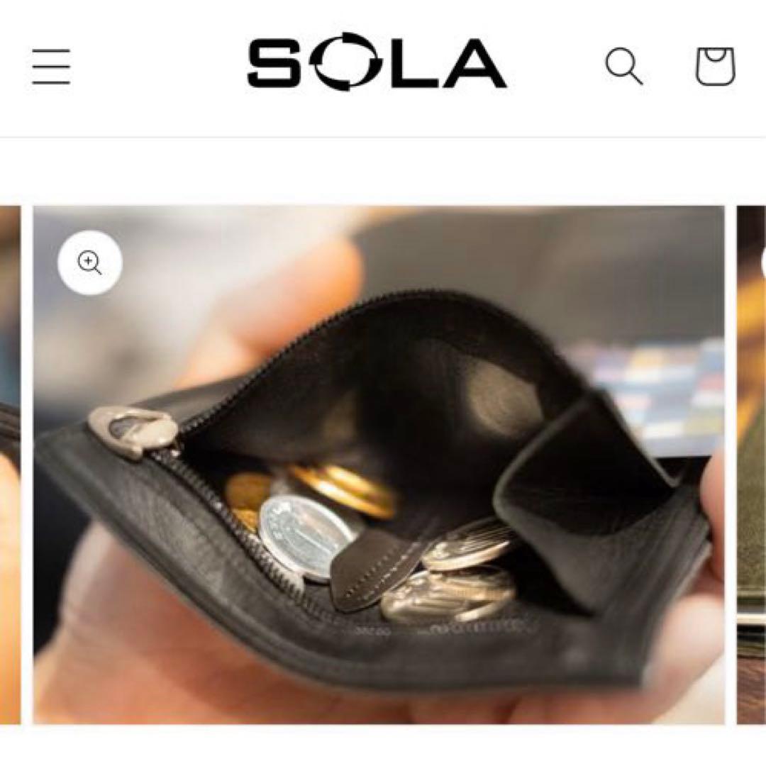 【新品未使用】日本製 SOLA Tenuis3 二つ折り財布/Black