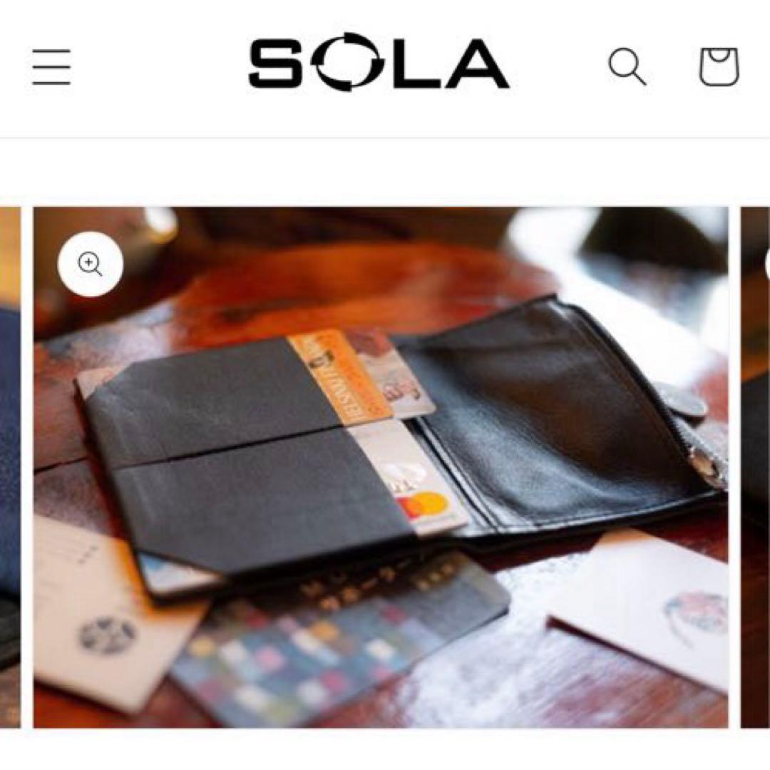 【新品未使用】日本製 SOLA Tenuis3 二つ折り財布/Black