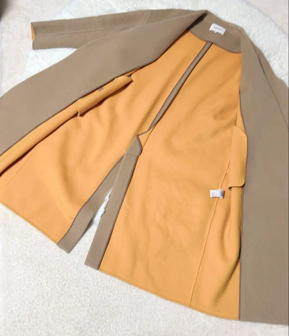 人気❣️出品1/31まで　エンフォルド　ノーカラーコート　ダブルフェイス　38