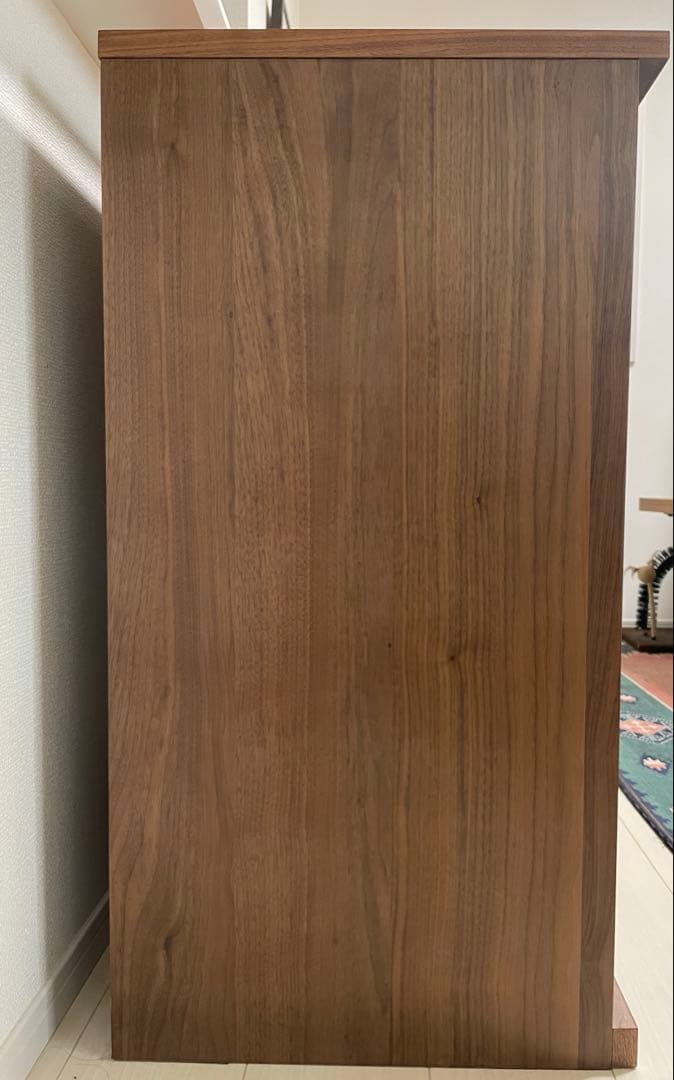 【無印良品 】木製チェスト4段　ウォールナット材突板　幅８８×奥行４４×高さ８３