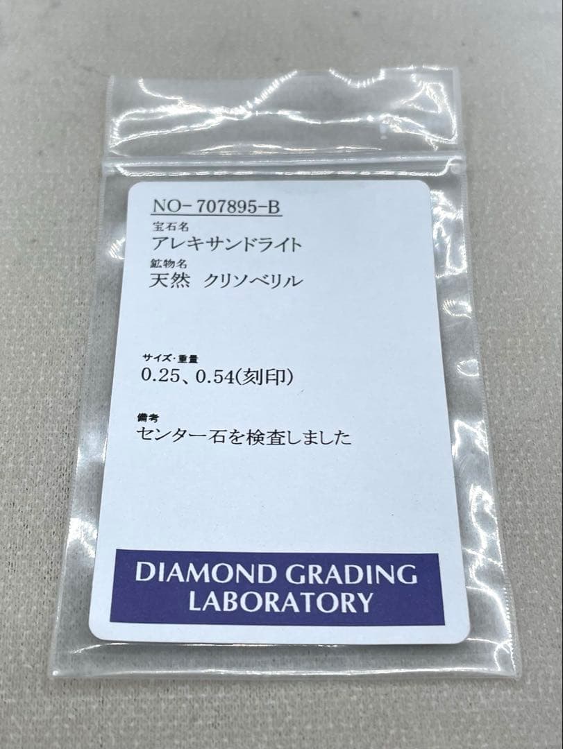 JJ1★高級 アレキサンドライト0.25ct D pt ヘッド ソ付