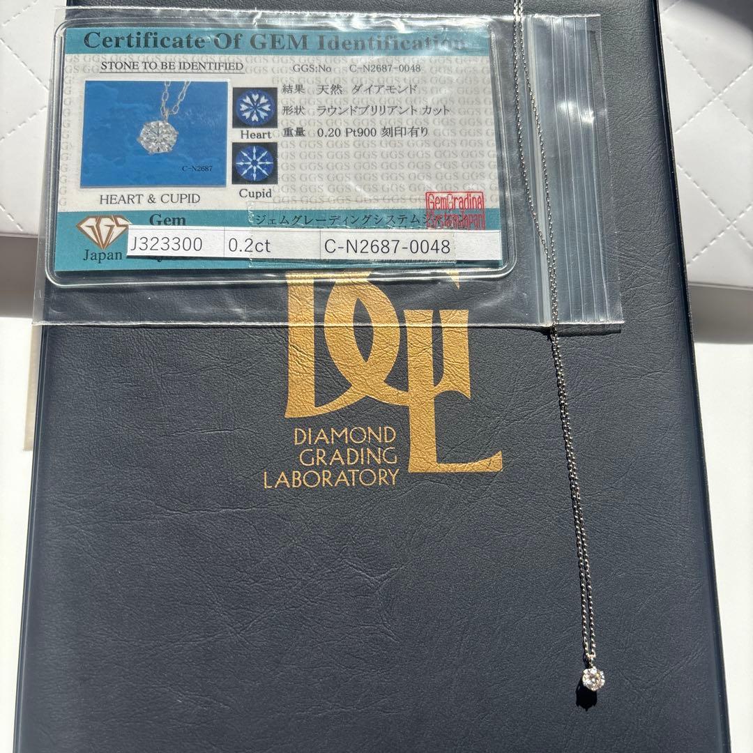 ダイヤモンド 0.2ct ネックレス プラチナ Pt850 Pt900 H＆C