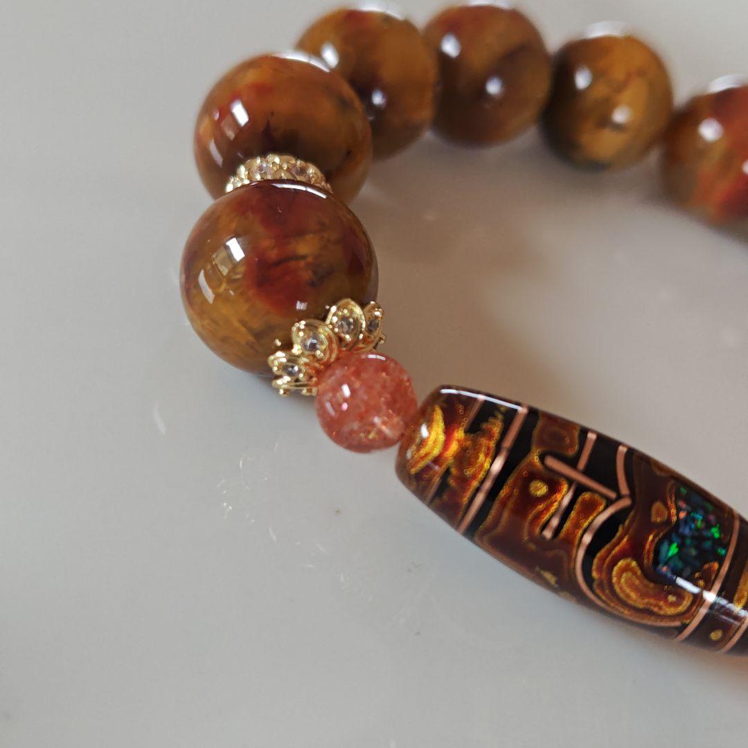 p様♡専用です♡ 大漆オパール宝瓶天珠　ゴールデンピーターサイト　サンストーン