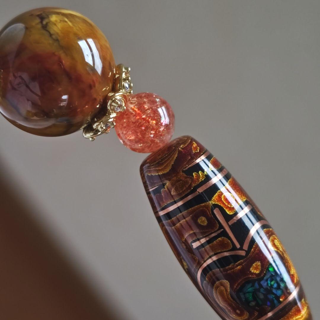 p様♡専用です♡ 大漆オパール宝瓶天珠　ゴールデンピーターサイト　サンストーン