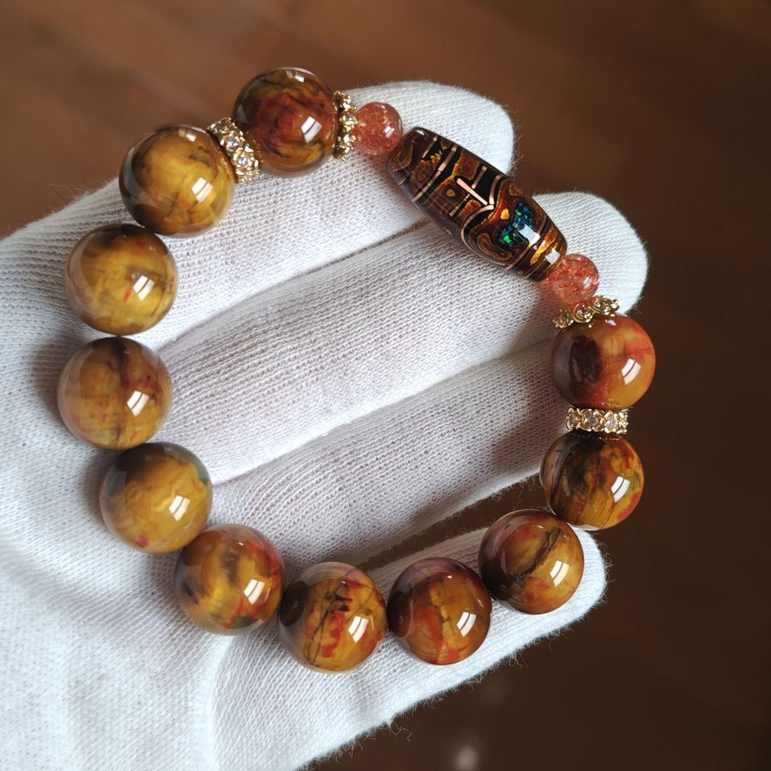 p様♡専用です♡ 大漆オパール宝瓶天珠　ゴールデンピーターサイト　サンストーン