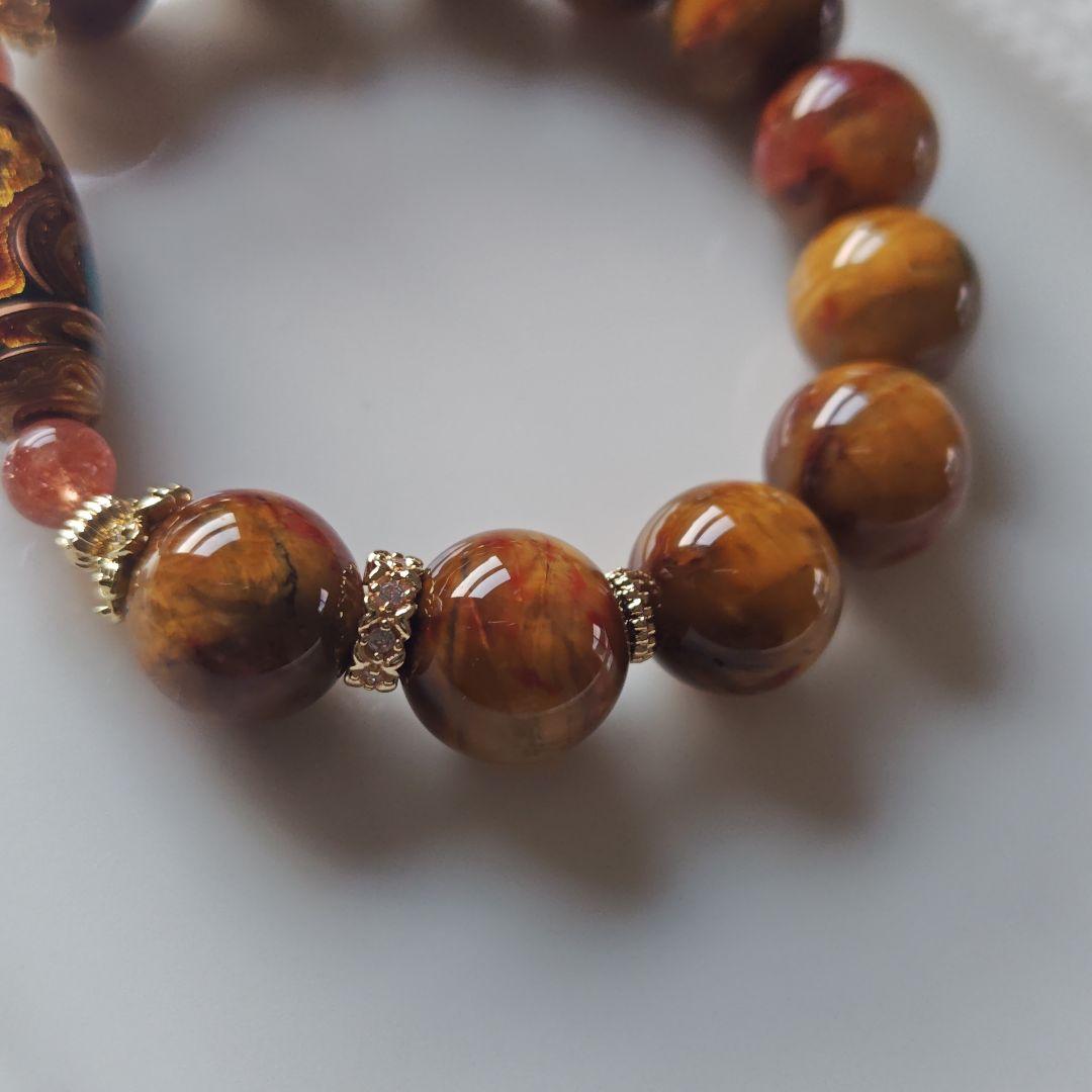 p様♡専用です♡ 大漆オパール宝瓶天珠　ゴールデンピーターサイト　サンストーン