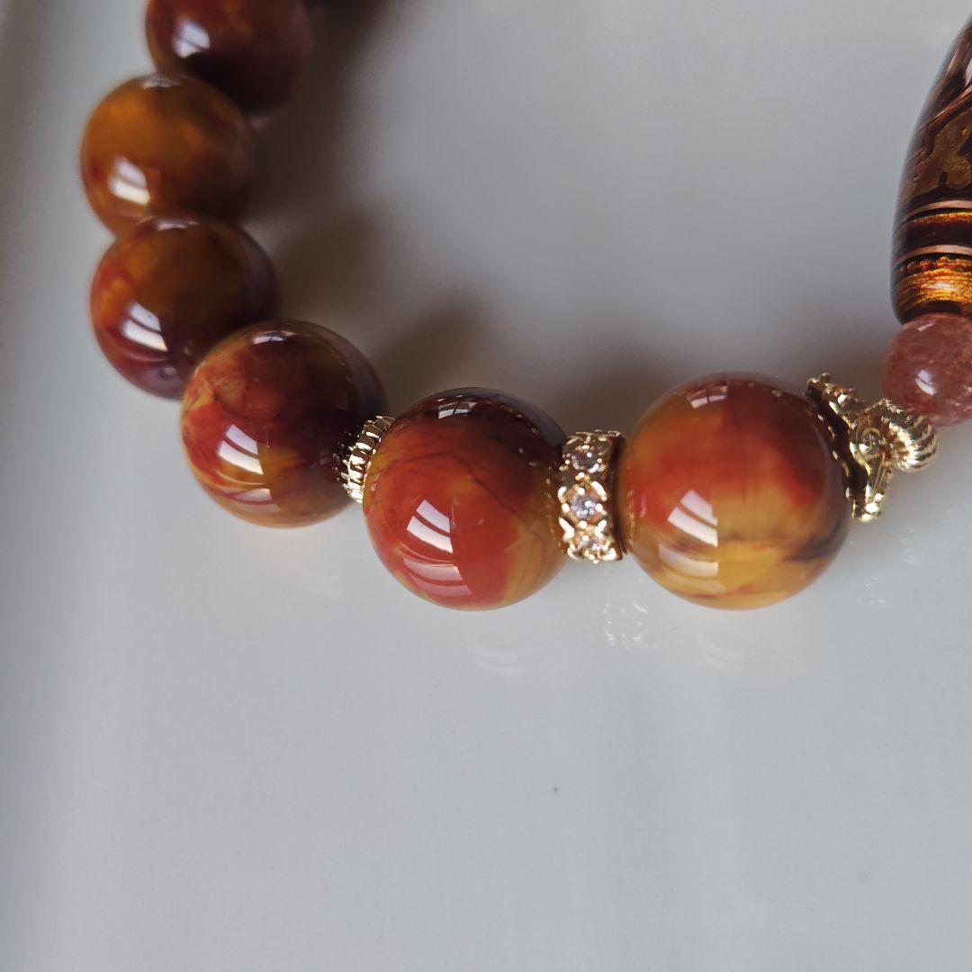 p様♡専用です♡ 大漆オパール宝瓶天珠　ゴールデンピーターサイト　サンストーン