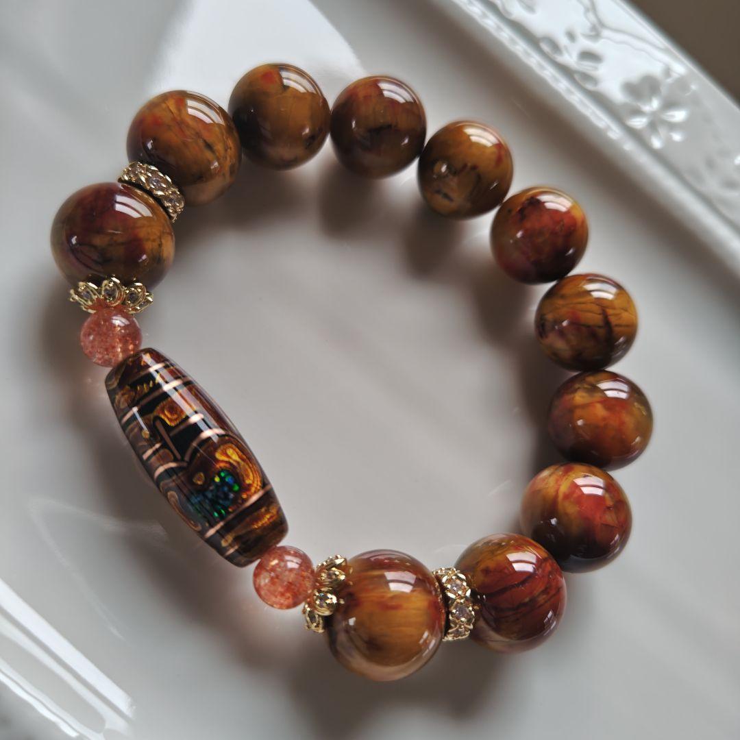 p様♡専用です♡ 大漆オパール宝瓶天珠　ゴールデンピーターサイト　サンストーン