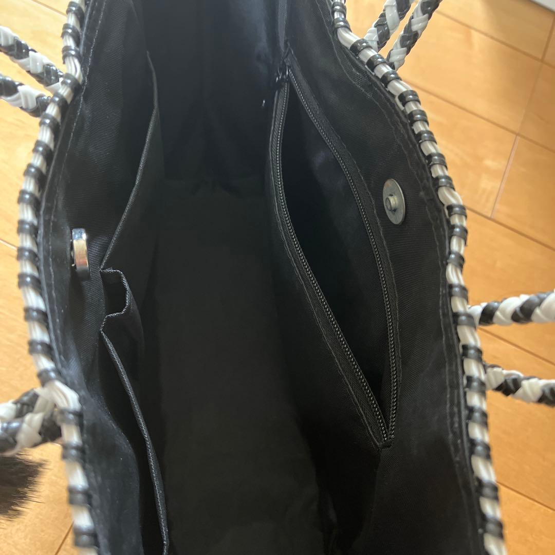 WOVEN かごバッグ ブラック・ホワイト