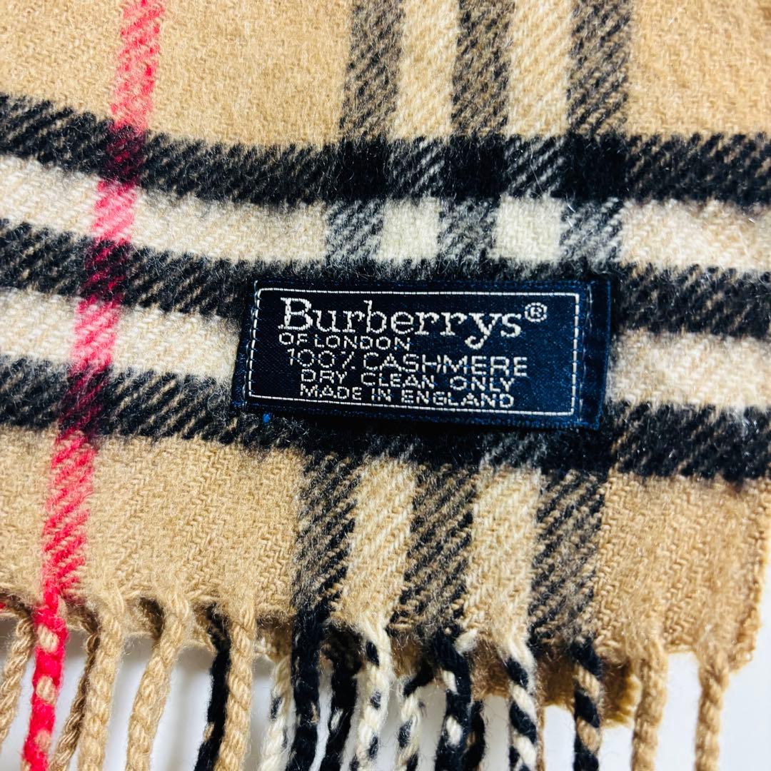 【美品】　バーバリー　マフラー　カシミヤ100% チェック　ブラウン　ベージュ